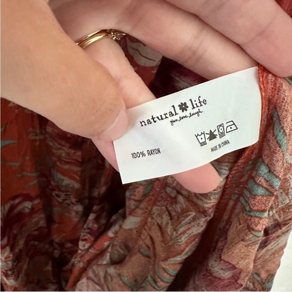 NWT Natural Life Rebecca Midi Dress Orange Floral Small - Picture 5 of 7